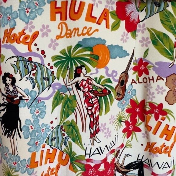 Vintage David Meister Aloha Hawaii Hula Summer Dress 100% Silk Neimans Size 8 - Picture 5 of 15
